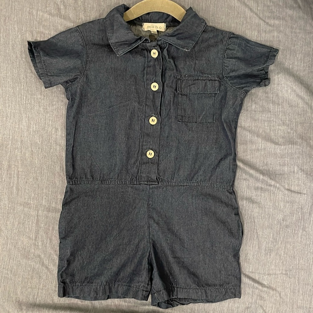 Mabo denim shorts romper size 18m